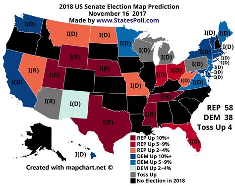 2018 Us Senate Election Map Prediction November