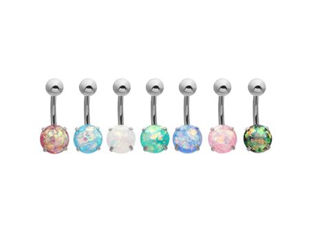 Free Shippment 50pcs Body Jewelry New Opal Resin Navel Rings Belly