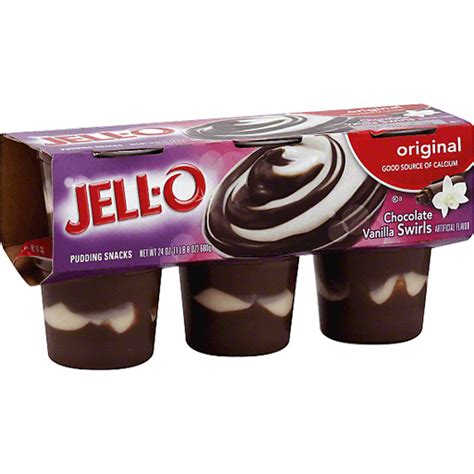 Jell O Original Chocolate Vanilla Swirls Pudding Snacks 6 Ct Pudín