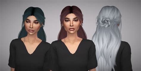 Sims 4 Hairs Aveline Sims Leahlillith`s Renaissance Hair Retextured