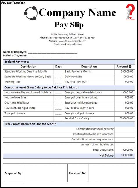 How To Make Salary Slip Format In Pdf Excel Word Howtowiki Free
