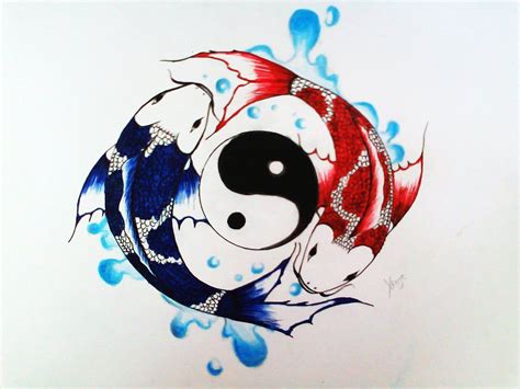Yin Yang Koi Fish Wallpaper