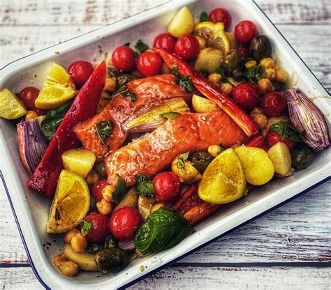 Check spelling or type a new query. Mediterranean Tray-Bake Salmon - Georgie At Home