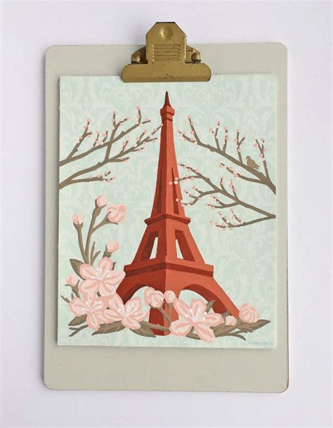 Eiffel Tower Paint By Number Ephemera Invitations Stationery Ts