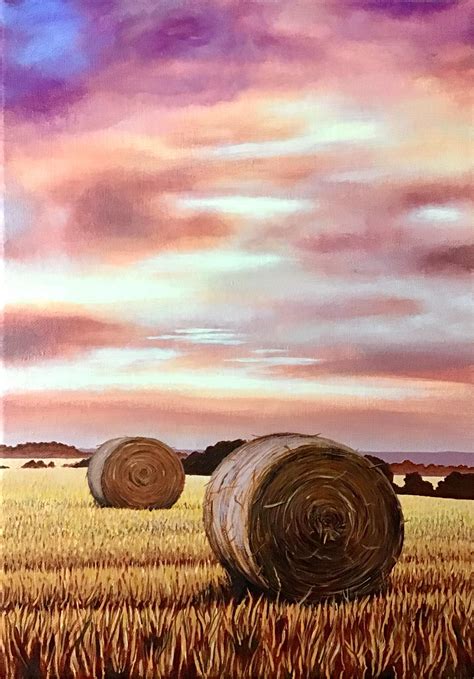 Heres My Latest Painting Of Hay Bales After Saying I Wasnt Going To