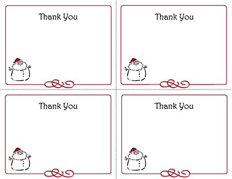 6 Best Free Printable Christmas Thank You Card Templates