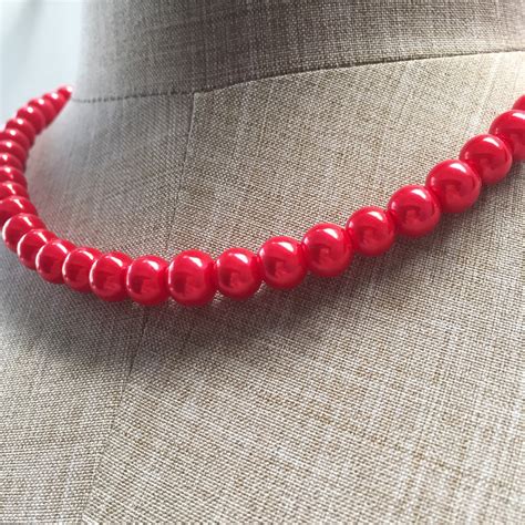 Cherry Pearl Cherry Red Pearl Necklace Pearl Bead