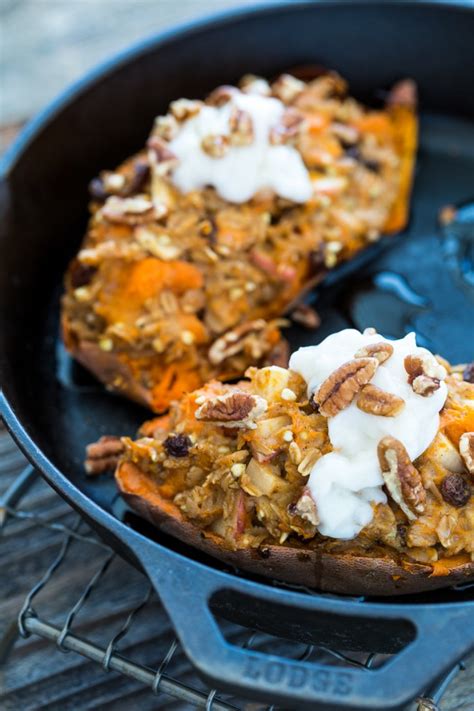 Stuffed Baked Sweet Potatoes With Pecans Recipe — Dishmaps