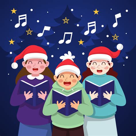 Choir Sing Christmas Carol 3966654 Vector Art At Vecteezy