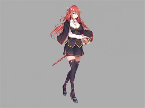 Desktop Wallpaper Warrior Anime Girl Red Head Original Hd Image Picture Background 72d50d
