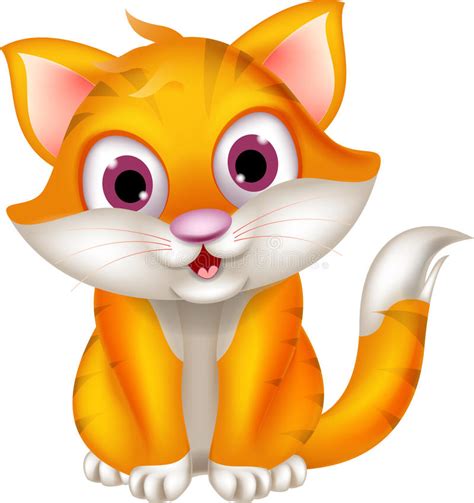 Cute Cat Cartoon Sitting Stock Illustration Illustration