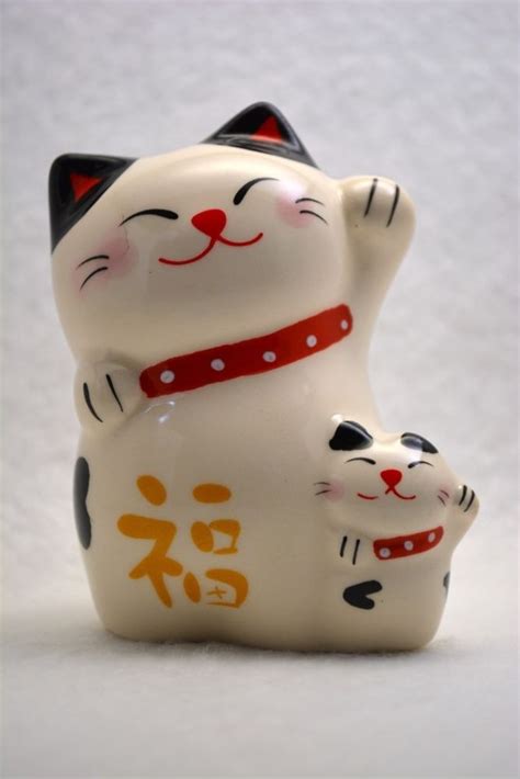 1900 Now Maneki Neko Japanese Lucky Cat Figure T Kawaii Doll Am Y