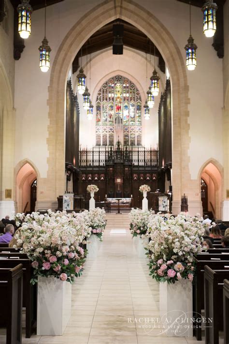 Add a bouquet to a decorative milk container with a ceremony sign, and mirror your floral color scheme throughout the church. Weddings At Liberty Grand Archives - Rachel A. Clingen ...