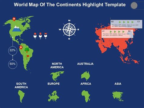 World Map Of The Continents Powerpoint Slide Templates Download Ppt Images