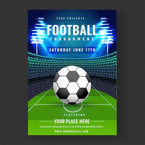 Premium Vector Football Tournament Banner Or Flyer Design With Football