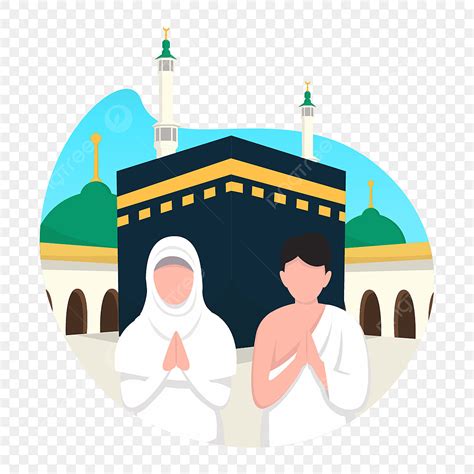 夫婦hajj和umrah伊斯蘭pligrimage設計 伊斯蘭教 朝覲 宗教向量圖案素材免費下載，png，eps和ai素材下載