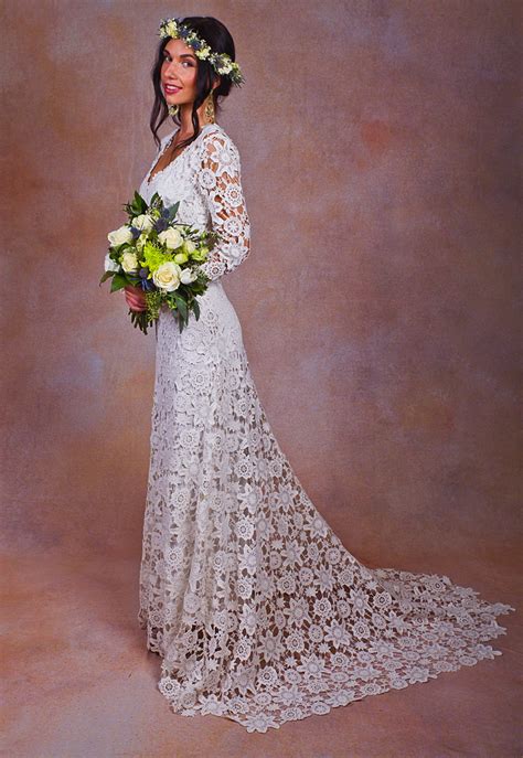 Hippie Chic Lace Wedding Dress Cecilia Bohemian Lace Wedding Dress Dreamers And Lovers We