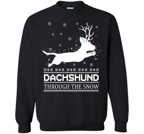 Faplus Store Dachshund Through The Snow T Shirt Lover Daschund