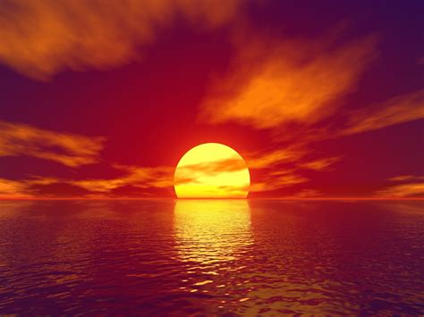 Download Sea Ocean Sun Artistic Sunset K Ultra HD Wallpaper