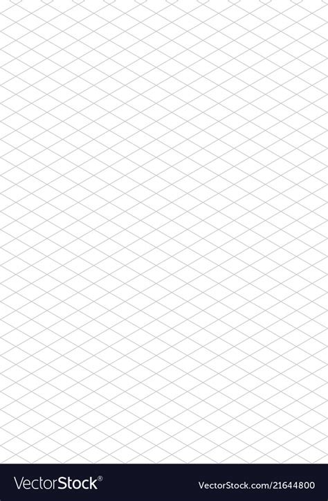 Isometric Grid Paper A4 Portrait Royalty Free Vector Image