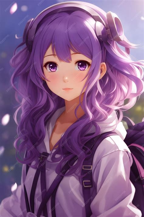 Premium Ai Image Purple Anime Girl Purple Hair Anime Girl Anime Wallpaper Anime Girl Ai Generative