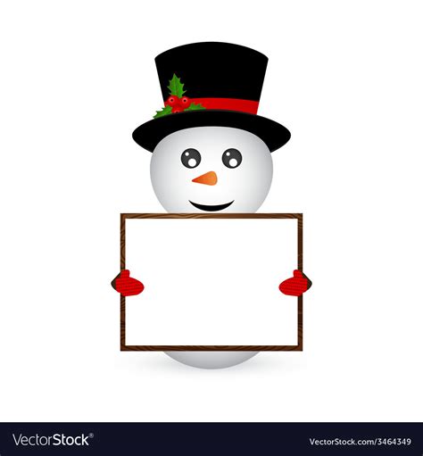 Snowman Holding A Banner Royalty Free Vector Image