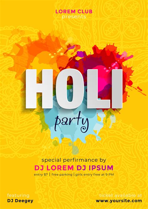 Indian Festival Of Colors Happy Holi Celebration Holi Club Party Of