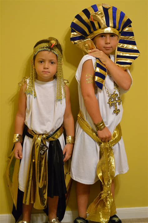 pharoah costumes for egyptian week at school i started with small adult white t shirts and gold