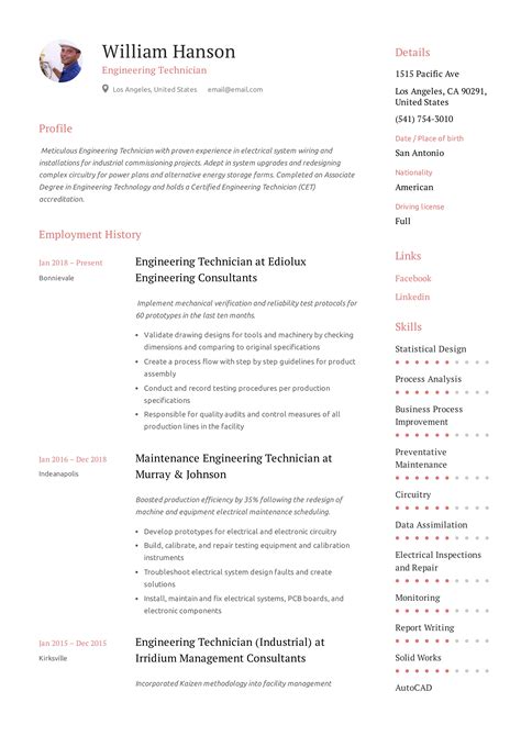 Engineering Technician Resume And Writing Guide 12 Templates 2019