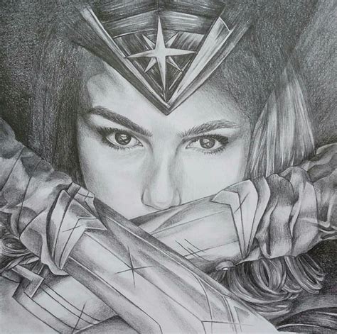 I Drew A Picture Of Wonder Woman Pictures To Draw Graphite Drawings