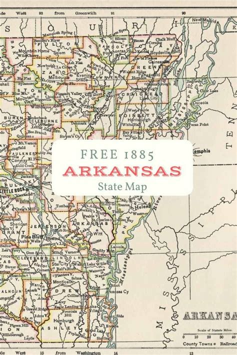 Free Printable Old Map Of Arkansas From 1885 Map Usa