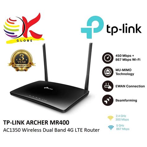 Tp Link Archer Mr400 Ac1200 Wireless Dual Band 4g Lte Modem Router With