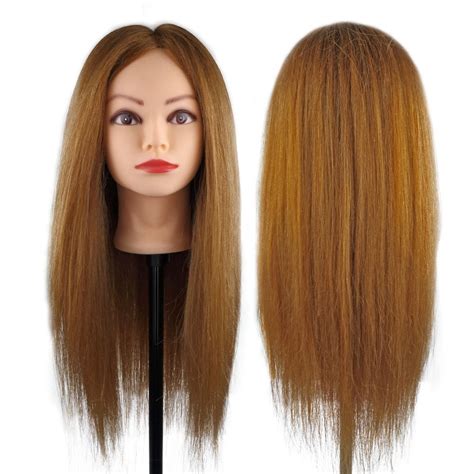 Besmall Brown 100 Natural Human Hair Mannequin Manikin Head For