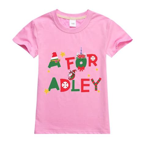 เสื้อยืดแขนสั้น พิมพ์ลายการ์ตูน A For Adley แฟชั่นฤดูร้อน สําหรับเด็ก