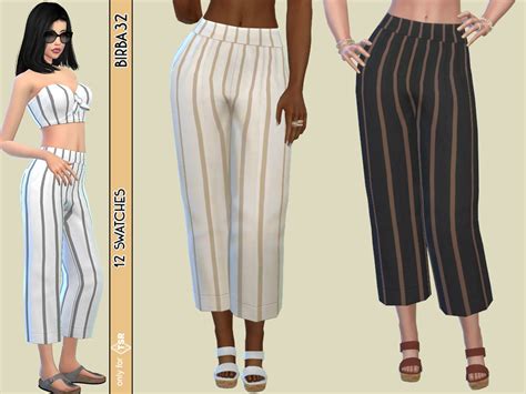 The Sims Resource Stripes Wide Pants