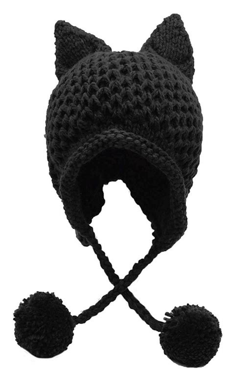 Cute Cat Ear With Earflap Beanie Cat Eared Beanie Earflap Beanie Cat