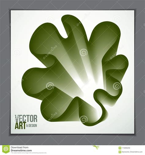 Wavy Lined Flower Abstract Vector Shape Abstract Art Element P Stock