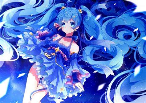 Tapety 1700x1201 Px Anime Dziewcząt Anime Niebieska Sukienka