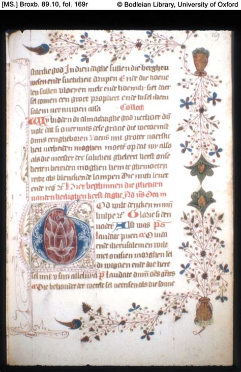 Illuminated Manuscript Ms Broxb 8910 Psalter Hours In Dutch