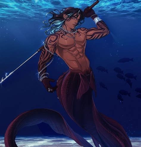 pin by dana parra on mermaid selkie love in 2022 male mermaid anime merman fantasy mermaids