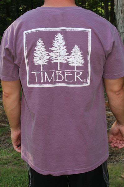Comfort Colors Brand Plum Timber T Shirt W White Logo Timber Clothing Co