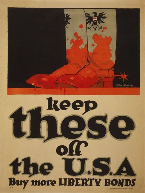 WWI PROPAGANDA POSTER World War 1 bloodstained boots German eagle insignia 1917 - Posters & Prints
