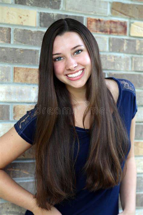 Beautiful Teen Girl With Long Hair Stock Photo Image Of Person Face