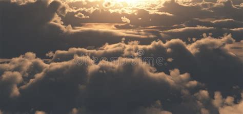 Above Clouds Sunset God Ray Stock Illustration Illustration Of Cloud