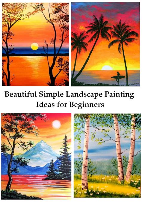 Beautiful Easy Landscape Painting Ideas For Beginners Sunrise Paintin