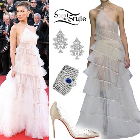 Bella Hadid White Tulle Gown Crystal Pumps Steal Her Style