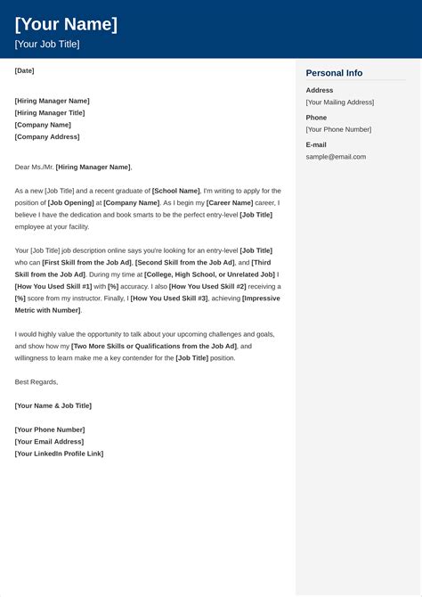 Generic Cover Letter Examples Collection Letter Template Collection