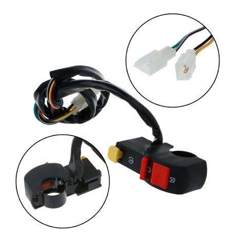 Motorcycle Handlebar Electric Starter Stop Atv Flameout Switch 4 Wire