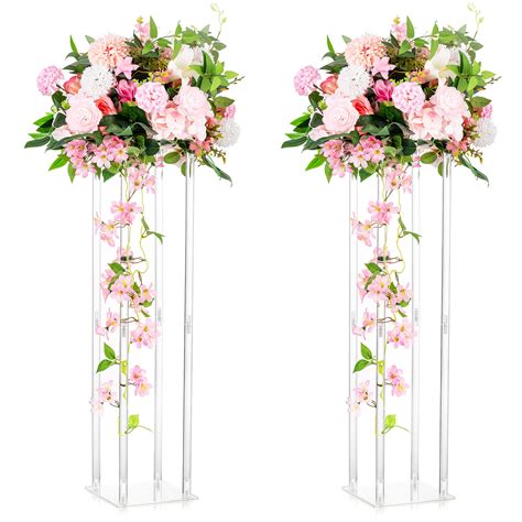 Buy Acrylic Vases Wedding Centerpieces For Tables 2 Pcs Clear Column