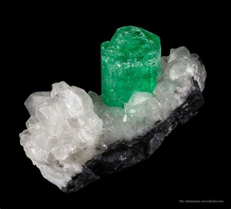 Totally Stunning Emerald on Calcite, Colombia | iRocks Fine Minerals